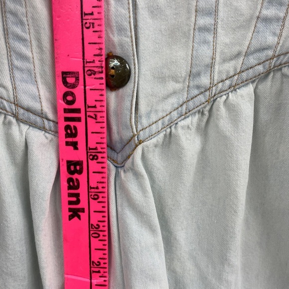 Tower Hill Vintage Denim Romper One Piece Button Down Casual shorts‎ bodice 10 - Picture 8 of 14